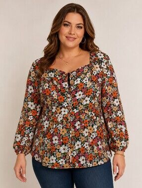 Boohoo Floral Peplum Top